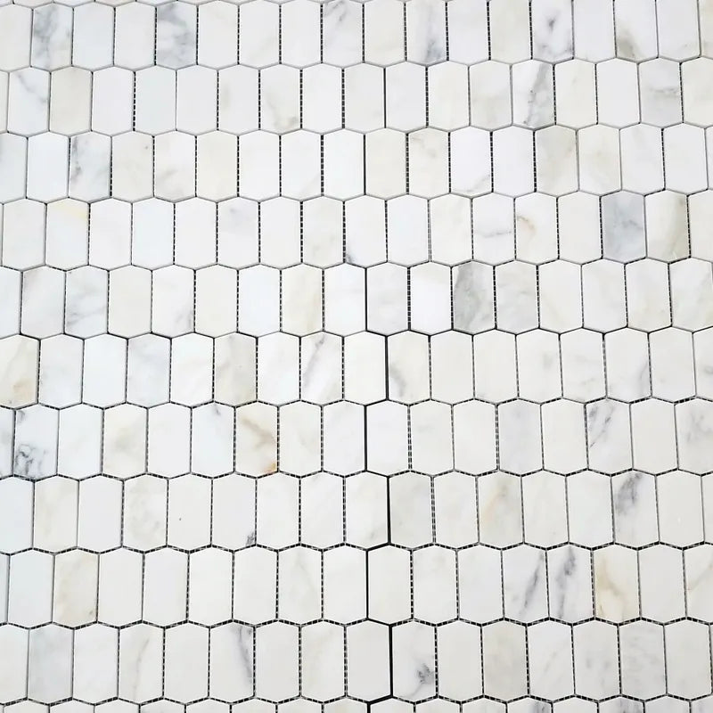 Calacatta Gold Hive Mosaic Tile 12" x 12"