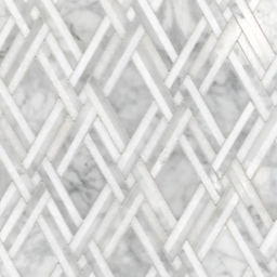 Diamond Pattern White Thassos White Carrera Mosaic